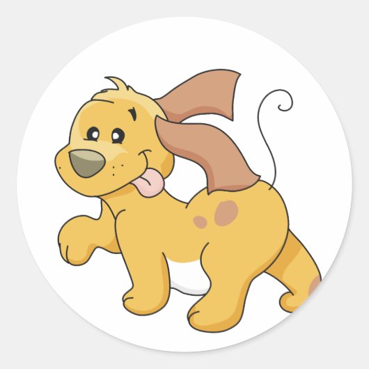 Happy Brown Dog Tshirts und Geschenke Runder Aufkleber (Vorderseite)