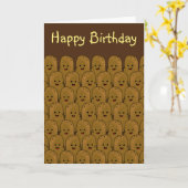 Happy Brown Funny Kartoffeln Karte (Gelbe Blume)