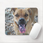 Happy Brown Hund mit gepunkteter Zunge Mousepad (Mit Mouse)