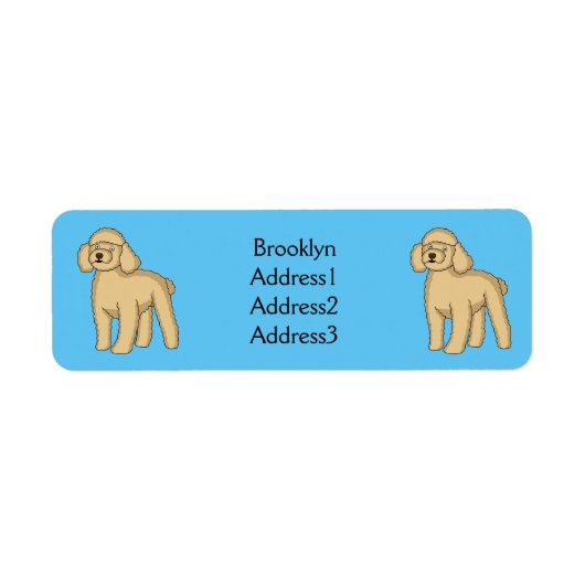 Happy Brown Poodle Cartoon Illustration (Vorne)