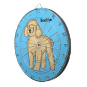 Happy Brown Poodle Cartoon Illustration Dartscheibe (Vorderseite rechts)