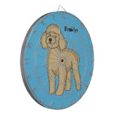 Happy Brown Poodle Cartoon Illustration Dartscheibe (Vorderseite Links)