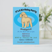 Happy Brown Poodle Cartoon Illustration Einladung (Stehend Vorderseite)