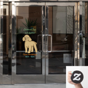 Happy Brown Poodle Cartoon Illustration Fensteraufkleber