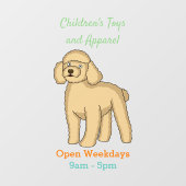 Happy Brown Poodle Cartoon Illustration Fensteraufkleber (Blatt)