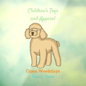 Happy Brown Poodle Cartoon Illustration Fensteraufkleber (Blatt 3)