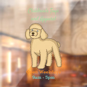 Happy Brown Poodle Cartoon Illustration Fensteraufkleber (Blatt 2)