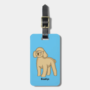 Happy Brown Poodle Cartoon Illustration Gepäckanhänger