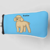 Happy Brown Poodle Cartoon Illustration Golf Headcover (Vorderseite)