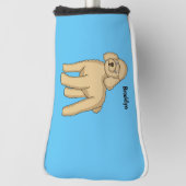 Happy Brown Poodle Cartoon Illustration Golf Headcover (Rotieren 90)