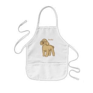 Happy Brown Poodle Cartoon Illustration Kinderschürze