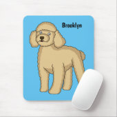 Happy Brown Poodle Cartoon Illustration Mousepad (Mit Mouse)