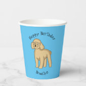 Happy Brown Poodle Cartoon Illustration Pappbecher (Vorderseite)