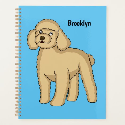 Happy Brown Poodle Cartoon Illustration Planer (Vorderseite)