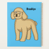Happy Brown Poodle Cartoon Illustration Planer (Rückseite)