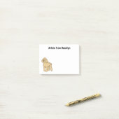 Happy Brown Poodle Cartoon Illustration Post-it Klebezettel (Auf Schreibtisch)