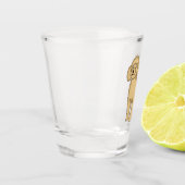 Happy Brown Poodle Cartoon Illustration Schnapsglas (Links)