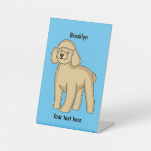 Happy Brown Poodle Cartoon Illustration Sockelschild