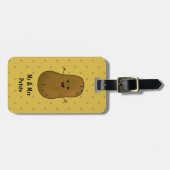 Happy Brown Potato Personalisiert Gepäckanhänger (Vorderseite horizontal)