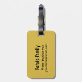 Happy Brown Potato Personalisiert Gepäckanhänger (Rückseite vertikal)