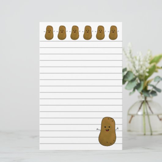 Happy Brown Potato Stationery Briefpapier (Stehend Vorderseite)