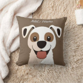 Happy Brown Puppy Dog Kissen (Decke)