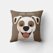 Happy Brown Puppy Dog Kissen (Rückseite)