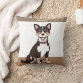 Happy Brown Puppy Dog Kissen (Decke)