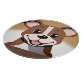 Happy Brown Puppy Dog Lächeln hell Schneidebrett (Ecke)