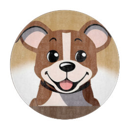 Happy Brown Puppy Dog Lächeln hell Schneidebrett