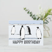 Happy BRRthday Penguin Winter Geburtstag Cool Karte (Stehend Vorderseite)
