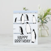 Happy BRRthday Penguin Winter Geburtstag Cool Karte (Stehend Vorderseite)