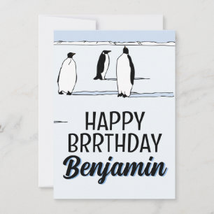 Happy BRRthday Penguin Winter Geburtstag Cooler Na Karte