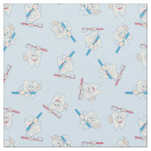 Happy Brushing Teeth Pattern Stoff (Nahaufnahme)
