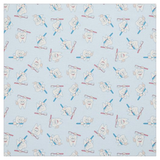 Happy Brushing Teeth Pattern Stoff (Muster)