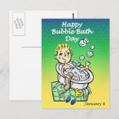 Happy Bubble Bath Day 8. Januar Postkarte (Vorne/Hinten)
