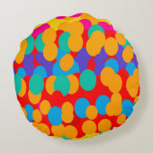 HAPPY BUBBLE PATTERNS MIXED COLORS RUNDES KISSEN (Rückseite)