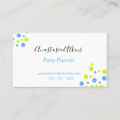 Happy Bubbles Blue Yellow Pattern Business Card Visitenkarte (Rückseite)