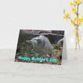 Happy Bubble's Day Birthday Card with Fish Karte (Gelbe Blume)