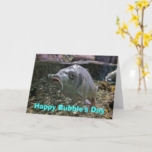 Happy Bubble's Day Birthday Card with Fish Karte (Gelbe Blume)