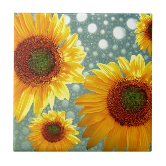Happy Bubbly Sunblumen Fliese (Vorderseite)