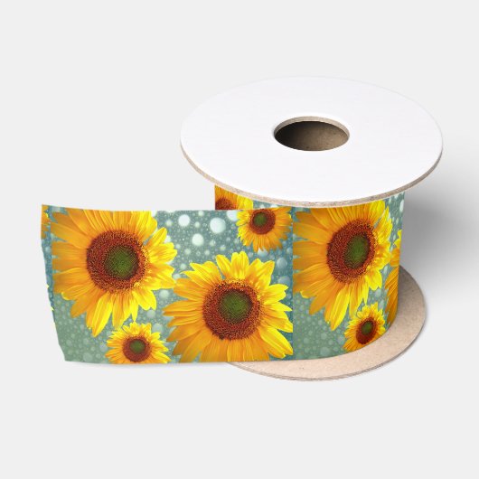 Happy Bubbly Sunblumen Satinband (Spule)