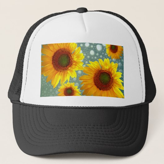 Happy Bubbly Sunblumen Truckerkappe (Vorderseite)