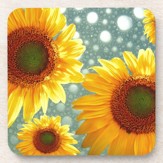 Happy Bubbly Sunblumen Untersetzer (Vorderseite)