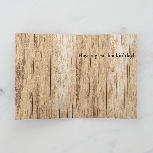 Happy Buckin 50. Geburtstag Jagd Karte (Innenseite)