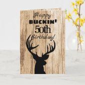 Happy Buckin 50. Geburtstag Jagd Karte (Gelbe Blume)