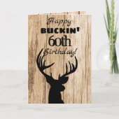Happy Buckin 60. Geburtstag Jagd Karte (Vorderseite)