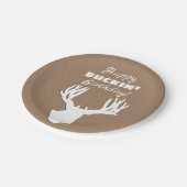 Happy Buckin's Birthday Jagd Pappteller (Schrägansicht)