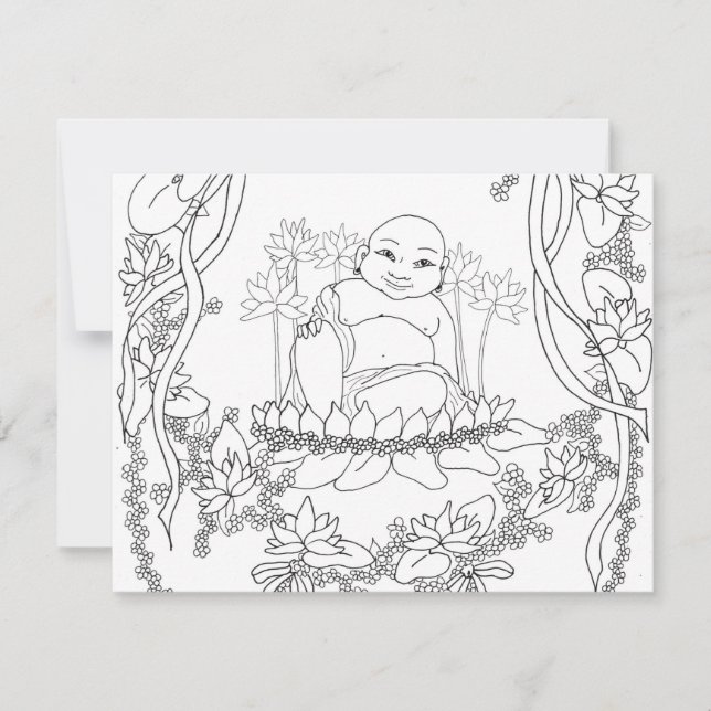 Happy Buddha mit Lotus (Vorderseite)