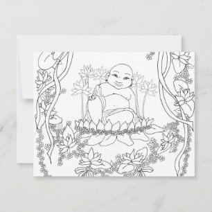 Happy Buddha mit Lotus